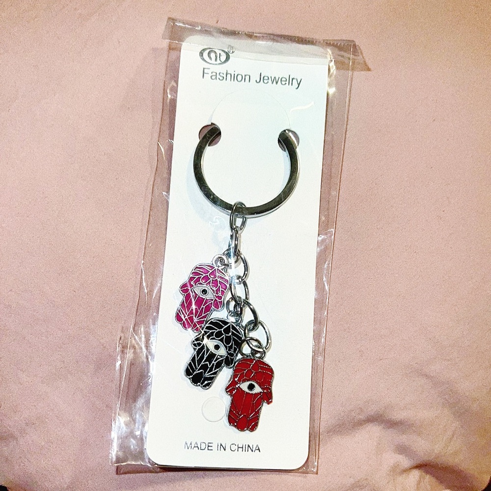 Silver tone keychain